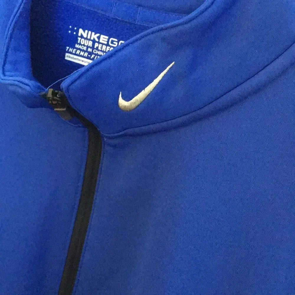 Nike Golf Mens 1/4 Zip Blue Long Sleeve Fleece Pullover Shirt - sz XL